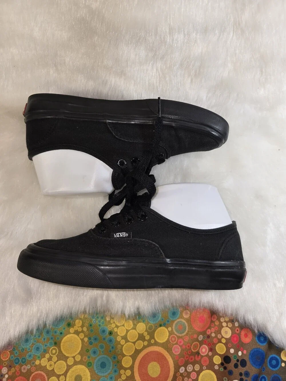 Vans Authentic Men-Women-Youth Black Canvas Low-top Lace-Up Sneakers